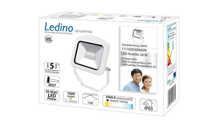 Ledino LED-Strahler 20W Charlottenburg 20WW, 3000K, ws