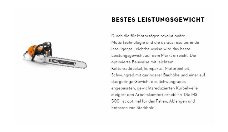 STIHL MS 500i Benzin Motorsäge 71cm 11472000002