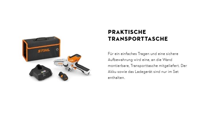 STIHL GTA 26 Set - Handliche Akku-Astschere