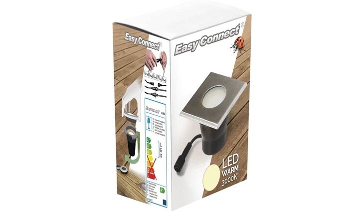 EASY CONNECT Einbaulicht f Holzbod. ww 10x10cm IP 67 MR20 LED 4