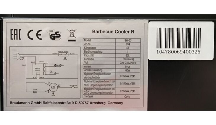 Caso Barbecue Coolerrechts black 694