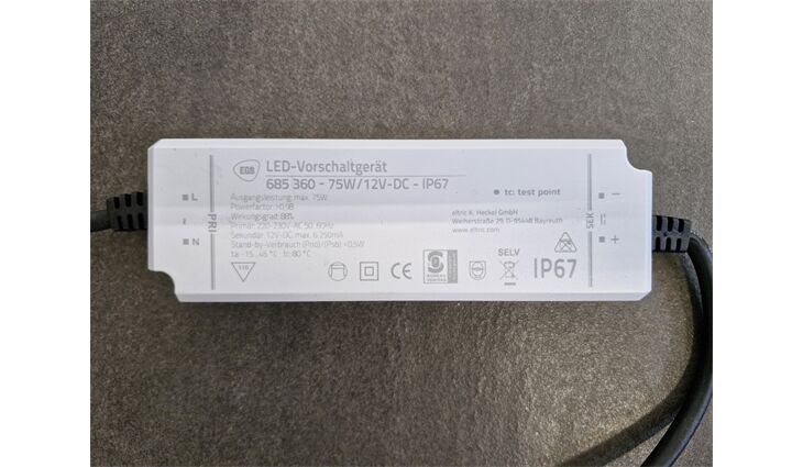 EGB Vorschaltgerät IP67 75W für LED-Stripes 12V-DC