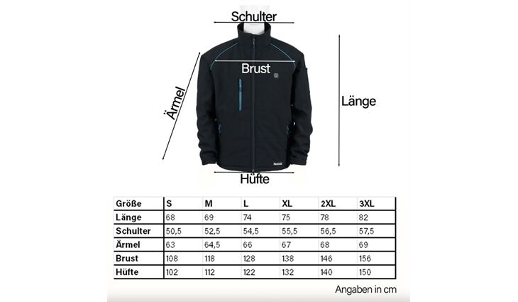 Makita Akku Thermojacke Gr.L DCJ205ZL