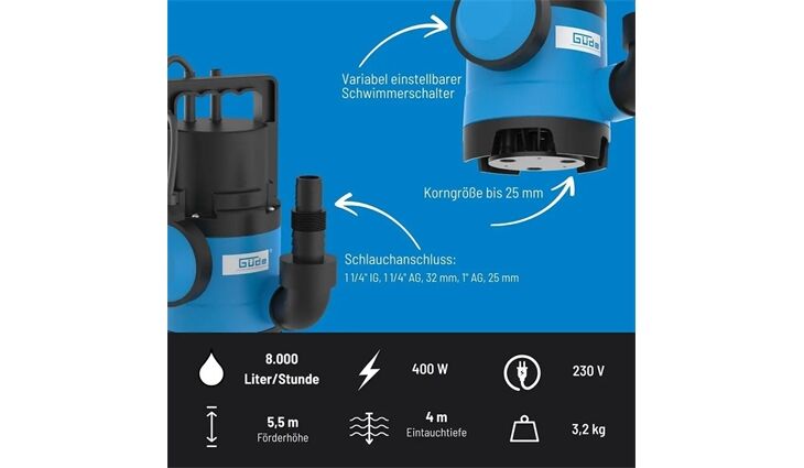 Güde Schmutzwassertauchpumpe GS 4003 P 94638