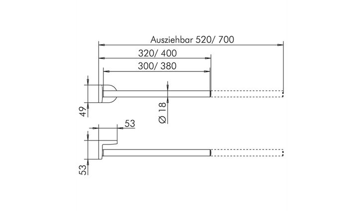 SAM 3000 Einbauhandtuchhalter 320 mm Nr.0032044010