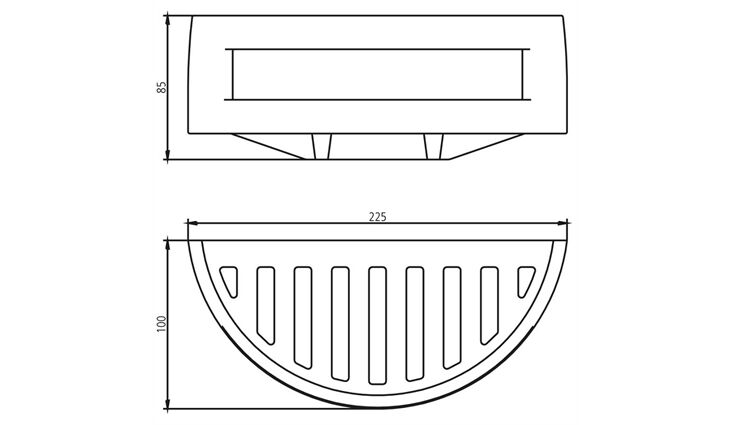 SAM Duschablage Duschway halbrund 4003035010