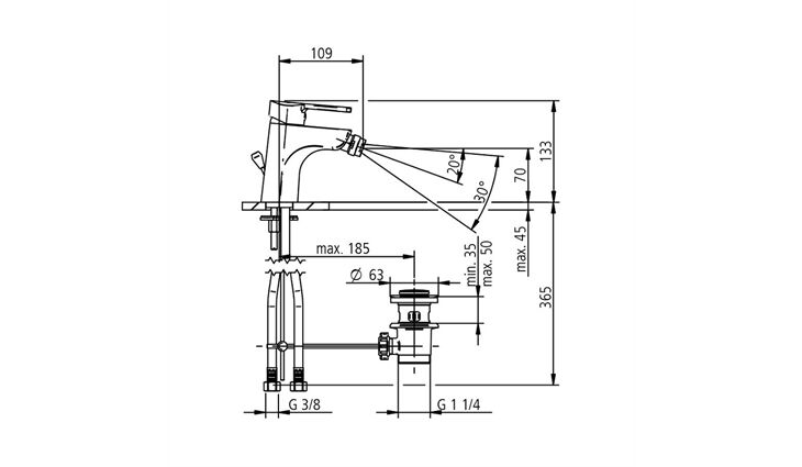 SAM bono Einhebelmischbatterie Bidet Nr.3208244010