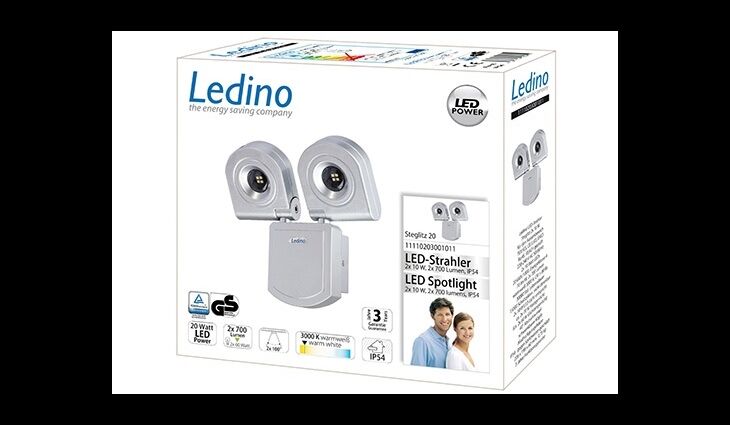 Ledino LED-Strahler Steglitz 20S 20W, silber