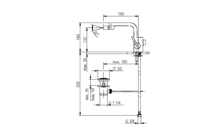 SAM carenta Bidet Einhebelmischbatterie Nr. 3098243010
