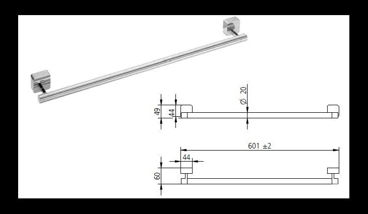 SAM 2switch Badetuchhalter 600 mm Nr.1922200010